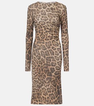 Stella McCartney Leopard-print midi dress