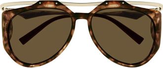 Saint Laurent Sunglasses, unisex, Brown, Size: 55 MM Amelia Sunglasses