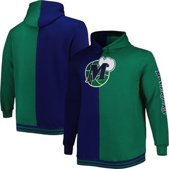 Mitchell & Ness Mens Mitchell & Ness Navy/Green Dallas Mavericks Big & Tall Hardwood Classics Split Pullover Hoodie at Nordstrom, Size Xx-Large
