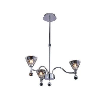 Netlighting Neptune Pendant Round 3 Light G9 Polished Chrome in Grey