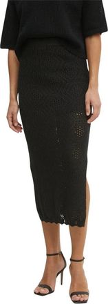 Liviana Conti Gebreide Midirok - Dames - Kokerrokken - Zwart - XL - Katoen - Rokken