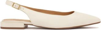 Kazar Platte roze slingback pumps - Dames - Ballerinas - Beige - 38 EU - Leer - Schoenen