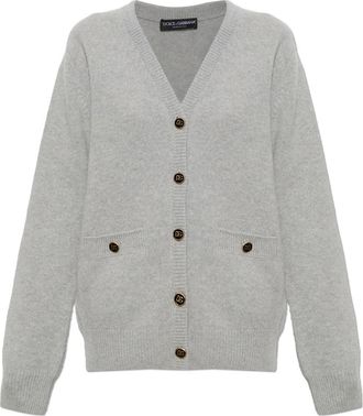 Dolce & Gabbana Wol cardigans met zakken - Dames - Vesten - Grijs - M - Wol - Truien & Vesten