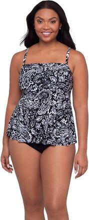 Trimshaper Terri Adjustable Neckline Tankini Swimsuit Top in Boho Classic at Nordstrom, Size 12
