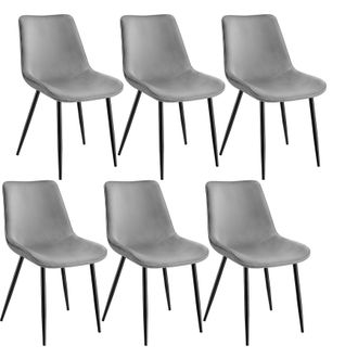 TecTake Dining Chair Monroe Set Of 6 - Grey | Size: 6 Pack