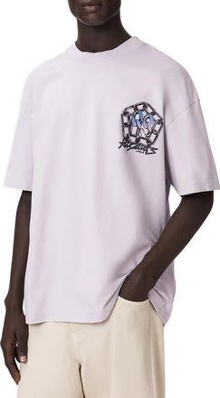 AllSaints Affix Graphic Cotton T-Shirt in Parma Purple at Nordstrom, Size Xx-Large