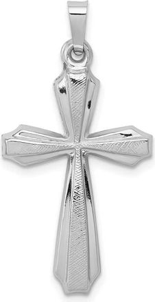 Diamond2Deal 14K White Gold Textured and Polished Passion Cross Pendant
