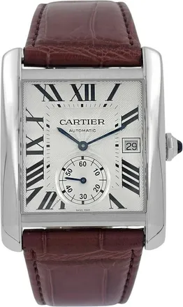 Cartier Pre-owned Cartier Tank Mc Silver Guilloche Dial Mens Watch W5330003