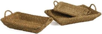 Napa Home & Garden Seagrass Trays With Handles Set of 3 in Beige at Nordstrom