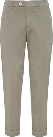 Brunello Cucinelli low-rise tapered chino trousers - men - Cotton/Spandex/Elastane - 56 - Green