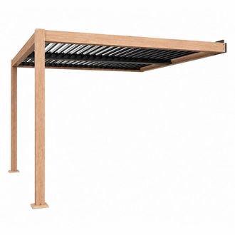 Concept Usine Pergola bioclim&aacute;tica de 3x3m con efecto madera