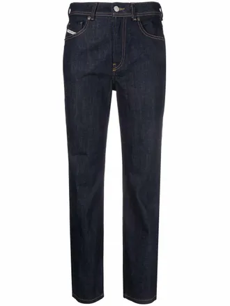 Diesel cropped straight-leg jeans - women - Cotton/Spandex/Elastane - 25/32 - Blue