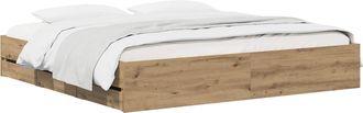 vidaXL Estructura De Cama Con Almacenamiento Con Caj&oacute;n Roble Artisan Vidaxl