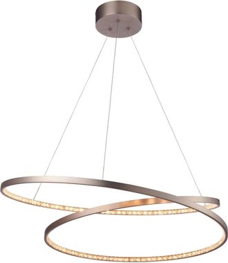 Loops Ceiling Pendant Light Matt Nickel & Clear Crystal 40W LED Bulb Included