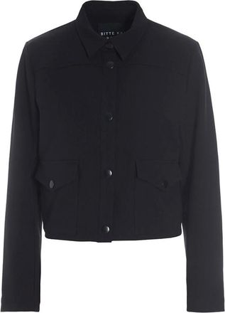 Bitte Kai Rand Jassen, Dames, Zwart, 2Xl, Wol, Elegante Korte Zwarte Jas Noru Model