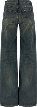 Balenciaga Womens Blue Cotton Flared Jeans Clothing