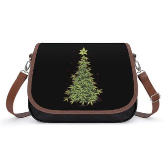 Generic Weed ChristmasTree Crossbody Bags for Women Fashion Leather Shoulder Handbags With Adjustable Strap
