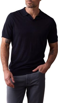 The Normal Brand Solid Johnny Collar Polo Sweater in Navy at Nordstrom, Size Xx-Large R