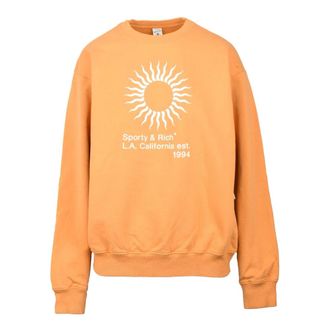 Sporty & Rich Dames, Sweatshirts & Hoodies, Oranje, Maat: M Katoen