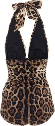 Dolce & Gabbana Leopardo One-Piece Swimsuit - Tan