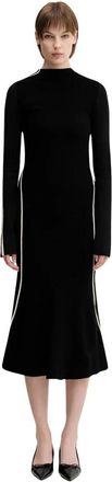 Sportmax Operoso Midi Jurk - Dames - Casual kleedjes - Zwart - M - Polyester - Kleedjes