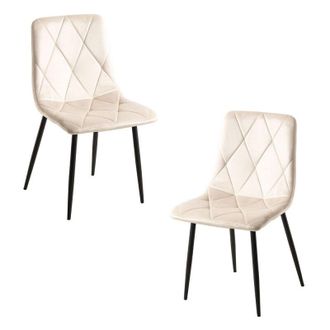 Regalos Miguel Regalos Miguel - Packs Sillas Comedor - Pack 2 Sillas Lyke Terciopelo - Beige
