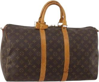 Louis Vuitton Pre-owned Boston Bag - Dames - Vintage Weekendtas - Bruin - ONE Size - Leer - Vintage