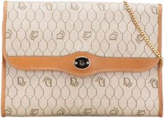 Dior Pre-owned Clutches, female, Beige, Size: ONE SIZE Pre-owned Fabric Crossbody Bag