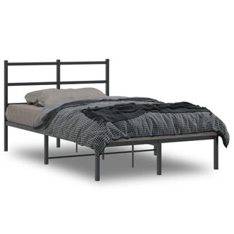 Berkfield Home Metal Bed Frame without Mattress with Headboard Black 120x190cm | Size: 120x190 cm