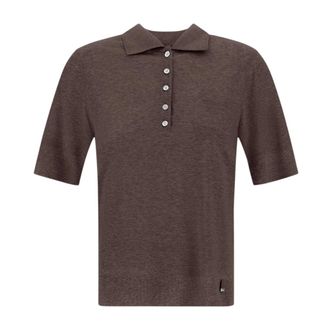 Herno Tops, Dames, Bruin, XL, Polo Shirts