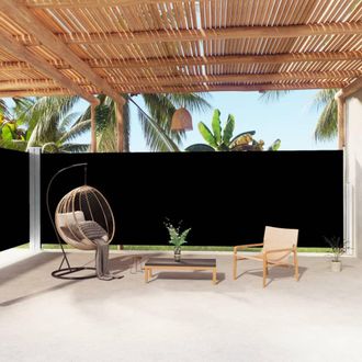 Berkfield Home Retractable Side Awning Black 200x1000 cm