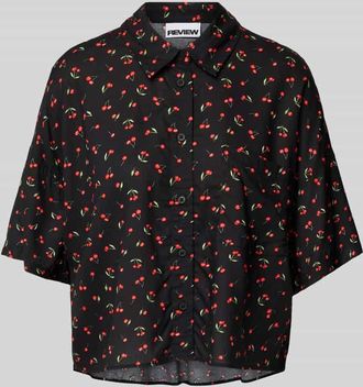 Review Relaxed Fit Hemdbluse mit 1/2-Arm in Black, Größe XS