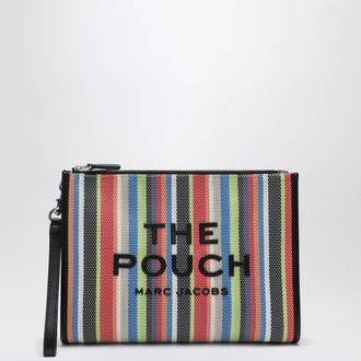 Marc Jacobs Large rainbow-striped mesh pouch with wrist strap