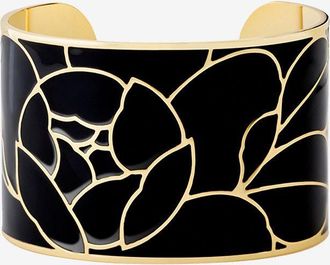 Bangle Up Emaillierte Manschette Peony Noir - 4 cm