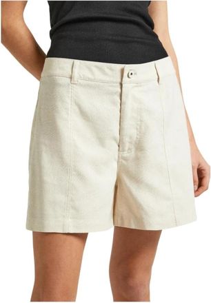 Pepe Jeans London Hoge Taille Casual Shorts - Dames - Bermuda - Wit - XS - Korte Broeken