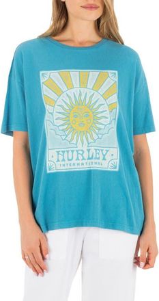Hurley Lumina Boyfriend Oversize Cotton Jersey Graphic T-Shirt in Blue Moon at Nordstrom, Size X-Large