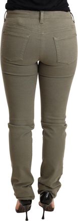 Ermanno Scervino Womens Green Low Waist Skinny Slim Trouser Cotton Jeans