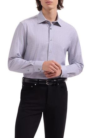 Bugatchi James OoohCotton Geo Print Button-Up Shirt in Platinum at Nordstrom, Size Xxx-Large