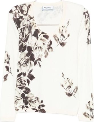 Blugirl Floral-Print Knit Sweater By Blugirl