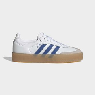 adidas Sneaker ADIDAS ORIGINALS SAMBAE, Damen, Gr. 38,5, blau (cloud wei&szlig;, blau, clear sky), Leder, Schuhe Sneaker