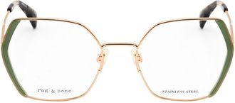 Rag & Bone Ladies Green Rectangular Eyeglass Frames RNB3079/G-1