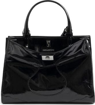 Zadig&Voltaire Jack Patent Leather Shoulder Bag in Black at Nordstrom