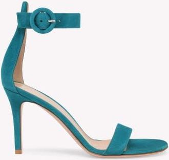 Gianvito Rossi Portofino 85 Sandal in Blue Suede at Nordstrom, Size 36.5