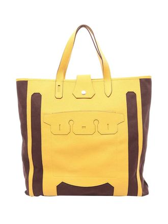 Herm&egrave;s 2000-2025 Toile and Clemence Monsieur B GM tote bag - women - Calf Leather - One Size - Brown