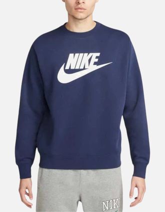 Nike Mens NIKE DQ4912 Mens Sweatshirt Sportswear Club Fleece Crew Neck Pullover Jumper New - Navy - Size: 40