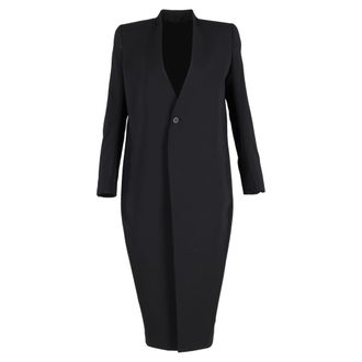 Rick Owens Mid Length Coat in Black Wool