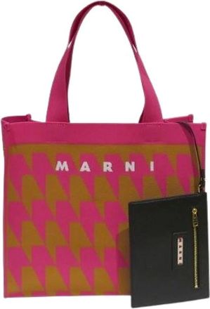 Marni Pre-owned Tote Bags, female, Multicolor, Size: ONE SIZE Pre-owned Jacquard Polyester Tote Bag
