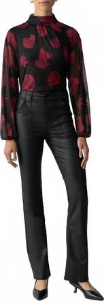 Sanctuary Floral Print Mesh Top In Moody Rose