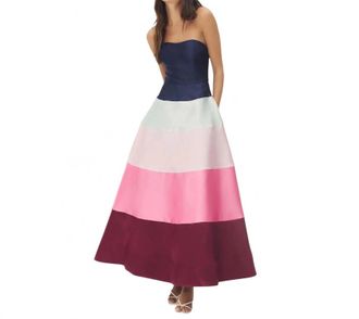 Hutch Womens Tasha Strapless Colorblock Gown In Multi