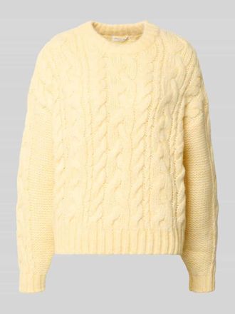 Christian Berg Loose Fit Strickpullover mit Woll-Anteil in Hellgelb, Gr&ouml;&szlig;e M